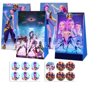 12/36pcs Set Kpop Demon Hunters Candy Paper Bag Gift Bag Cartoon Rumi Mira Zoey Figure Handbag Kids Birthday Gift Wrapping Pouch