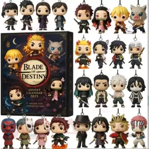 New Anime Demon Slayers24pc Advent Calendar Surprise Blind Box Dolls Halloween Boxes Figure Gifts Kid Toys